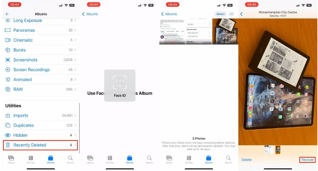 如皋苹果14维修分享 iPhone14 上恢复已删除的照片 